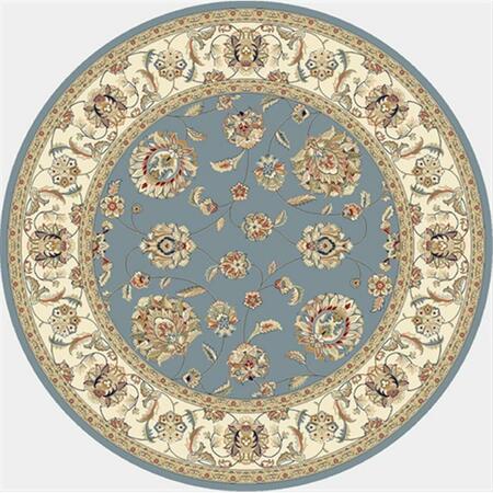 DYNAMIC RUGS Ancient Garden 5 ft. 3 in. Round 57365-5464 Rug - Light Blue/Ivory ANR5573655464